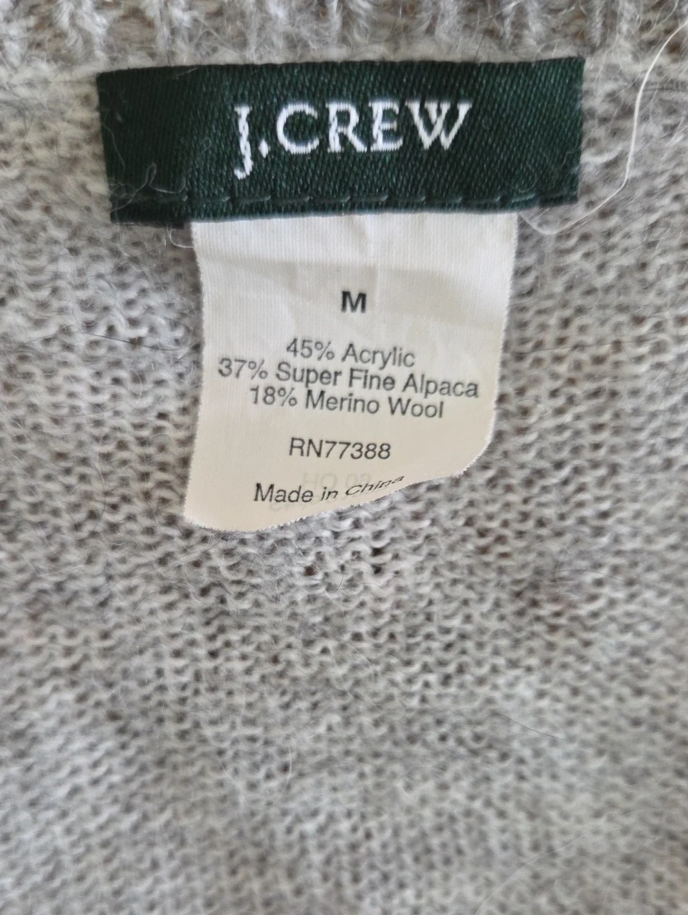 J. Crew Heather Alpaca Cardigan M